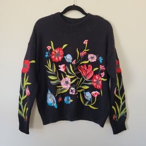 Romeo + Juliet Couture Embroidered Wool Blend Sweater Size Small